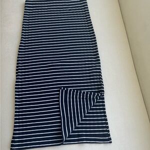 Banana Republic Navy Striped Ribbed Knit Pencil Skirt